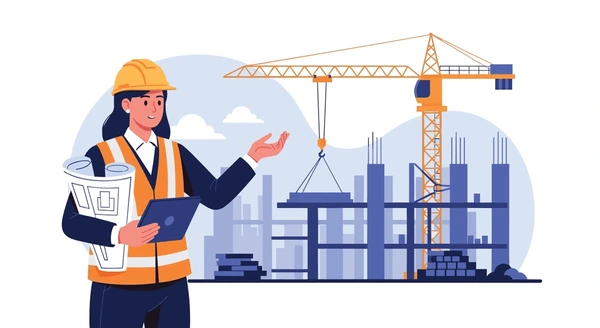 An image of a city with an engineer